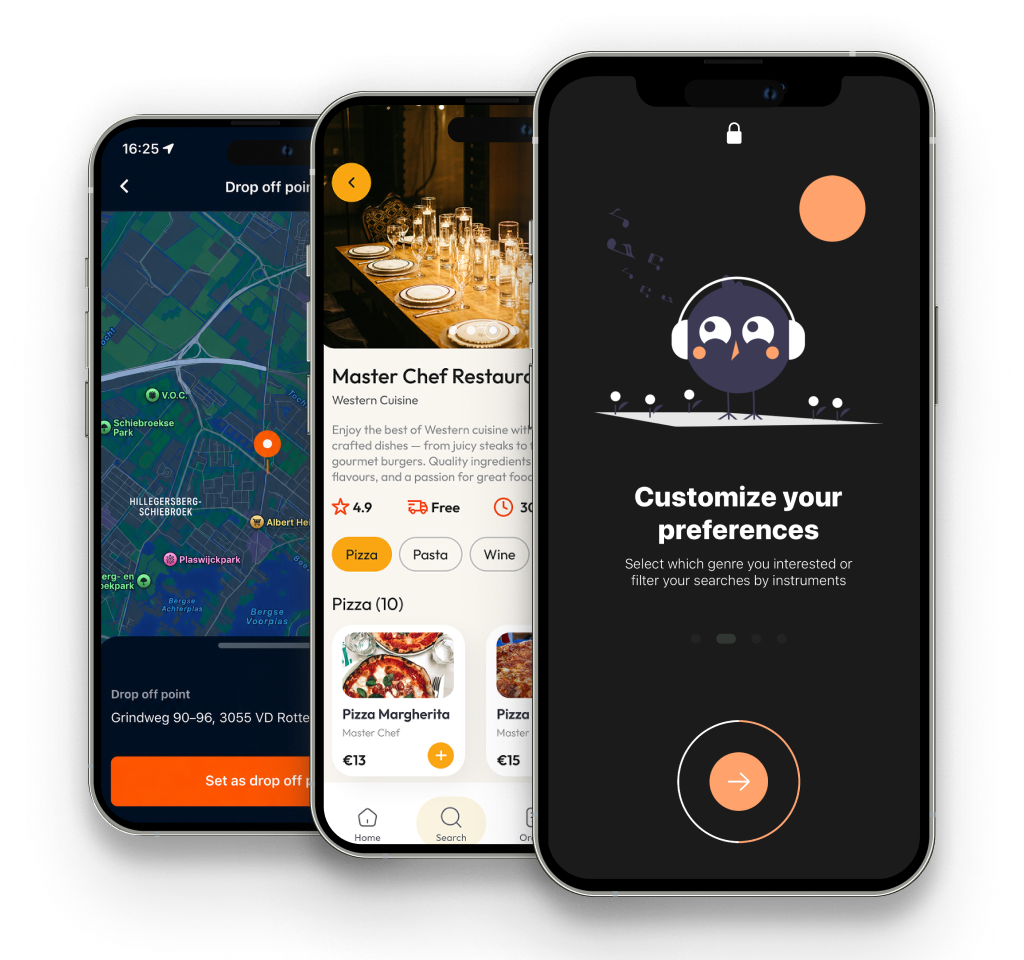 Mobile app UI showcase