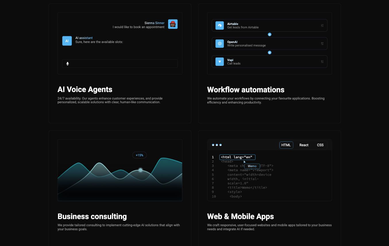 Wemo website services section